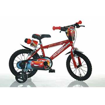 Greenheimscher Qualitäts-Hersteller seit Jahren für Premium Fahrräder.. rfahrrad Lightning McQueen Jungenfahrrad - 14 Zoll | TÜV geprüft | Original Lizenz | Kinderrad mit Stützräd... nachhaltig