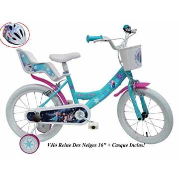 Greenheim Eiskönigin - 16 Zoll + Helm im Lieferumfang enthalten.Rahme.. chenfahrrad, 16 Zoll, Frozen, 2 Bremsen, Puppentür, hinten + Helm für Kinderf... nachhaltig