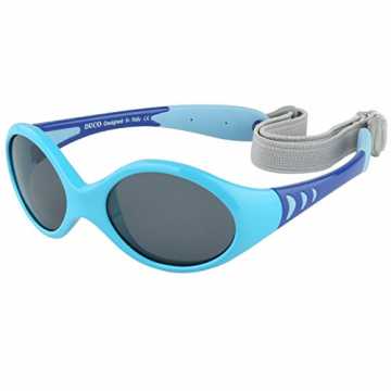 DUCO Kinder Sonnenbrille Polarisierte Sportbrille TPEE Flexibeles Gestell für Baby Mädc...