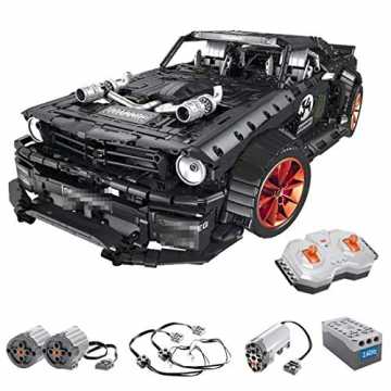 DXX Technik Bausteine 1965 Ford Mustang Hoonicorn Racing Auto, 3181Teile 1:10 2.4G Sportwagen Bausteine Konstruktions...