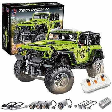 k Bausteine Auto Jeep Wrangler Adventurer Off-Road, 2343Teile 1:8 2.4G Auto Bausteine Konstruktionsspielzeu... nachhaltig