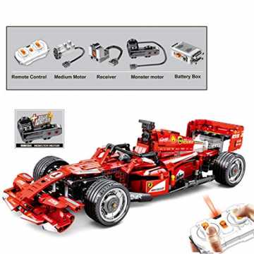 DXX Technik Bausteine FRR-F1 Racing Auto, 585Teile 2.4G Sportwagen Bausteine Konstruktionsspielzeug Kompatibel mit Le...
