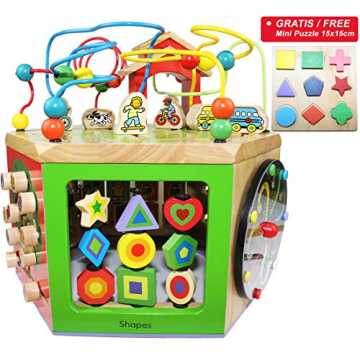 ToY Activity Center Baby; Grosser Motorikwürfel Spielzeug aus Holz für Kinder... nachhaltig