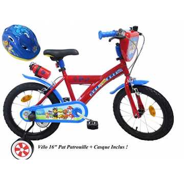 m für Jungen, 16 Zoll, Paw Patrol 2 Bremsen PB/Kanister hinten + Fahrradhelm für Kinder, Mehrfarbig, 16 Zoll nachhaltig