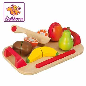 Greenheime Kleinen die ersten Versuche unternehmen Obst zu schneidenJ.. 00003721 - Schneidebrett mit Früchten, 26x16,5cm 12-tlg., Schneideobst aus Ho... nachhaltig