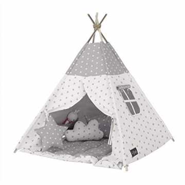 Greenheim, mit anderen Kindern in Kontakt zu kommen, einender näher z.. w Tipi INDIANERZELT SPIELZELT DOPPELT Gepolsterter Decke (Zelt mit Decke) nachhaltig