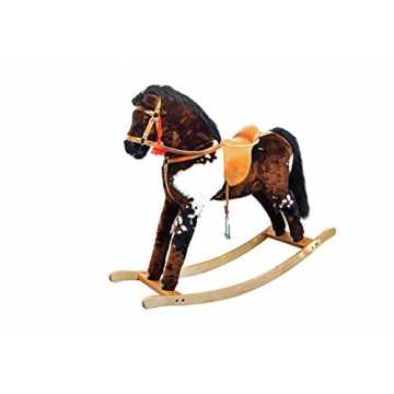 Großes Plüschpferd Schaukelpferd Holzpferd gescheckt 96-111 nachhaltig