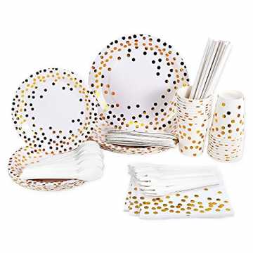 Greenheim Sparsam, ein Set mit 160 Papierbesteckteilen, einschließlic.. 0Pcs/20Set Einweggeschirr Kit, Partygeschirr 20 Tassen, 20 7-Zoll Platten, 20... nachhaltig