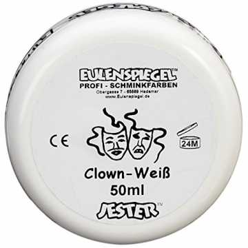 Greenheimown - WeißGrundfarbe für ClownsgesichterInhalt: 50 ml.. el Profi-Schminkfarben GmbH Schminke Clown-weiß (1 x 50 ml) nachhaltig