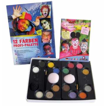 Greenheiml auf Wasserbasis sieht nicht nur fantastisch aus im Gesicht.. el Profischmink-Palette, 12 Farben nachhaltig
