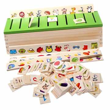 F Fityle Montessori Holz Steckspiel Sortierspiel Kinderspiele Kinder Spiele Spielzeug (...