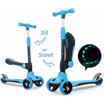 n 1 Kinder Roller Kinderscooter Kleinkinder Scooter mit Klappbar Sitz und LED Räder Verstellbare Lenker Kin... nachhaltig
