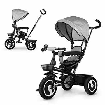 Greenheimvative Design Konzept auf den ersten Platz und fördert immer.. irad Kinderwagen 7 in 1 Kinderdreirad mit 360° Drehsitz Dreirad mit Schubstange Sonnendach Kinder Fahrrad m... nachhaltig