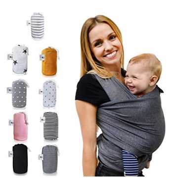 Fastique Kids® Tragetuch - elastisches Babytragetuch für Früh- und Neugeborene inkl. Ba...