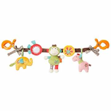 Fehn 074550 Kinderwagenkette Safari - Mobile-Kette mit niedlichen Figuren zum Aufhängen an Kinderwagen, Babyschale od...
