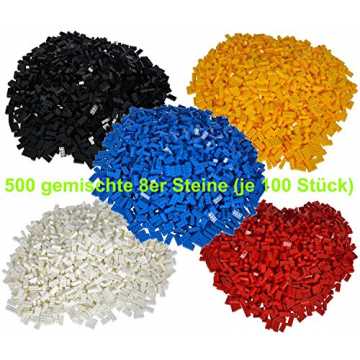 Greenheim FarbenBeinhaltet einen spannenden Mix aus klassischen LEGO .. emischte 8er Steine je 100 WEIßE, ROTE, BLAUE, GELBE und SCHWARZE von Simba Dickie nachhaltig