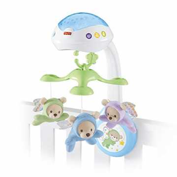 Fisher-Price CDN41 - 3 in 1 Traumbärchen Baby Mobile mit Spieluhr, Nachtlicht, White Noise und Sternenlicht Projektor...