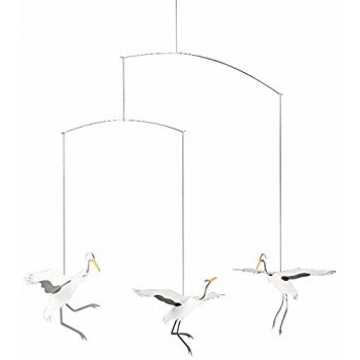 Greenheim Stahlbügel und Papierkarton gefertigtDer Artikel wird Teilm.. obiles - Kranich - Tanzende Kraniche - Mobile - Windspiel - 45 x 45 cm nachhaltig