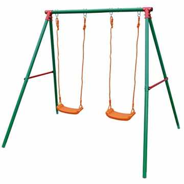 Greenheiminder zur Aufstellung im Garten. Die Doppelschaukel aus stab.. t Schaukel-Gestell Metall für Garten Doppelschaukel für Kinder, TÜV-geprüft nachhaltig