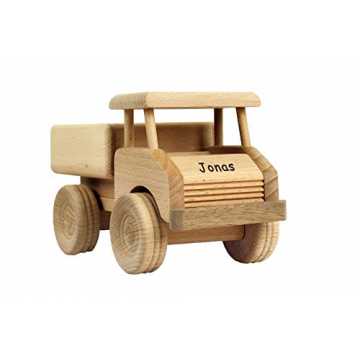 simo Holz-LKW für Kinder - Spielzeug Lastwagen mit Namen - Gravur - Massives ... nachhaltig