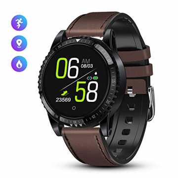 Greenheimartwatch mit dem kugelförmigen Touchscreen von 1,3 Zoll und .. twatch Herren Männer Bluetooth Fitness Activity Tracker Uhr mit Pulsmesser IP... nachhaltig