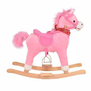 GreenheimPferdschaukel bringt Babys Komfort und Freude. Der Schaukels.. der Schaukelpferd Plüsch Schaukelpferd Schaukelspielzeug Holz Schaukeltier mit Musik bis 40kg Farbwahl (Rosa) nachhaltig
