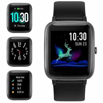 【Neueste Modell】 GRDE Smartwatch Bluetooth V5.0 Fitness Armbanduhr 1,3 Zoll Voll Touc...