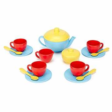 Greenheimden LebensmittelkontaktSpülmaschinenfest..  Spiel-Teeservice Kinderküche Puppengeschirr, blau nachhaltig