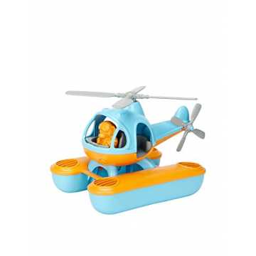 Greenheime.Höhe: 160mm, Breite: 250mm, Tiefe: 160mm.Besteht aus 2 spi..  Wasserhelikopter blaue Kabine Wasserspielzeug Hubschrauber nachhaltig