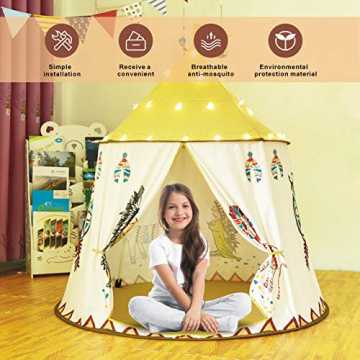 Gupamiga Spielhaus Spielzelt Kinderzelt Tipi Zelt für Kinder Pop Up Klappspielzeug für ...