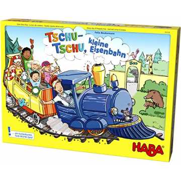 Greenheimnnen kleine Zugfans bauen, würfeln, fahren, schieben und ihr.. 6 - Tschu-tschu, kleine Eisenbahn | Brettspiel mit großem Puzzle-Spielplan, Würfel, Eisenbahn, 24 Fahrgast-... nachhaltig