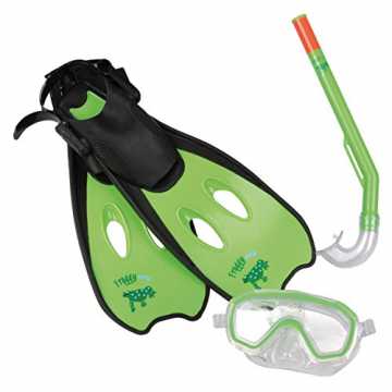 Greenheimhnorchel Froggy grün 3 bis ca. 6 Jahre tolles Kinder Tauchse.. chset Schwimmflossen Taucherbrille Schnorchel 3-6 Jahre nachhaltig