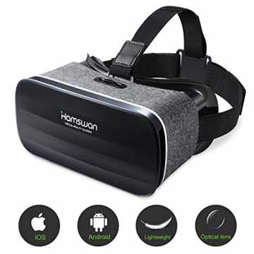HAMSWAN 3D VR Brille für Handy, Video Movie Game Brille Virtuelle Realität Headset Komp...