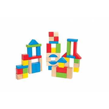 A Bunte Holzbausteine, 50 teilig, Mehrfarbig, ab 12 Monate nachhaltig