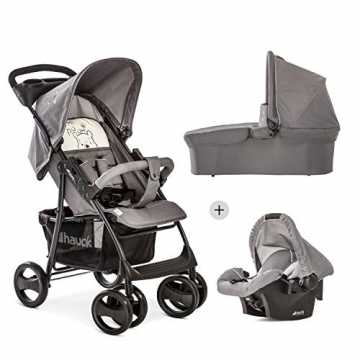 Hauck Shopper SLX Trio Set 3 in 1 Kinderwagen bis 25 kg + Babyschale + Babywanne mit Matratze ab Geburt, Buggy mit Li...