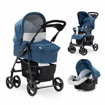 Hauck Shopper SLX Trio Set 3 in 1 Kinderwagen bis 25 kg + Babyschale + Babywanne mit Matratze ab Geburt, Buggy mit Li...