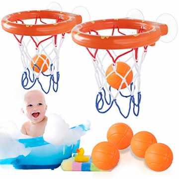 tballkorb und Bälle Badespielzeug 2 Set mit 6 Stück Bälle Heqishun Basketball... nachhaltig