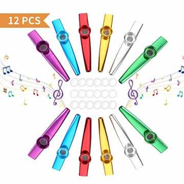 Stück Metall Kazoo Musik Instrument für Ukulele, Gitarre, Violine, Klaviertastatur mit 18 Flöten-Membranen ... nachhaltig
