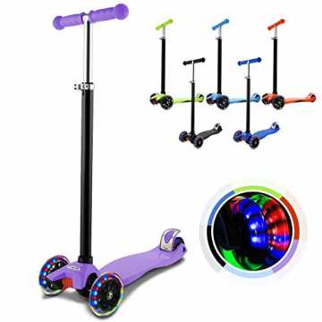 Greenheimer:über3 Jahrealt Nettogewicht: 2.5kg Bruttogewicht:2.8 kg M.. derscooter Dreirad mit verstellbarem und Abnehmbarer Lenker Tret-Roller LED Räder Blinken für Kinder ab 3 J... nachhaltig