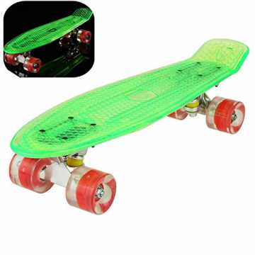 Greenheimriffelte Standplatten Perfekt FÜR Campus, Stadt Und Parkcrui.. i Cruiser Skateboard 22 Zoll Fishboard FÜR Anfänger Jugendliche Und Erwachsene - Tragbares Mini-Skateboard ... nachhaltig