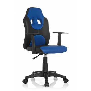  670800 Kinder-Drehstuhl Kid Racer AL Kunstleder Schwarz/Blau höhenverstellba... nachhaltig