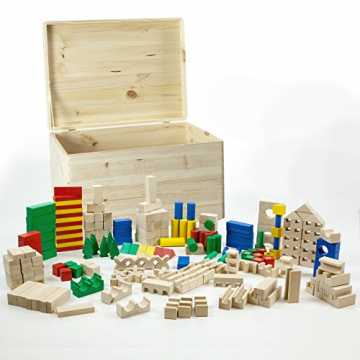 lz Bausteine 210 Holzklötze Buche mit Holzkiste nachhaltig