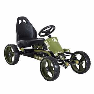 Kart Tretauto Tretfahrzeug mit Handbremse ab 3 Jahre Kinder Grün 105 x 54 x 61cm nachhaltig