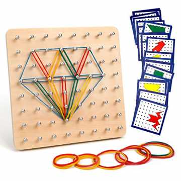 Holz Geoboard Set Geometriebrett Montessori Holz Spielzeug für Kinder, Inspir... nachhaltig