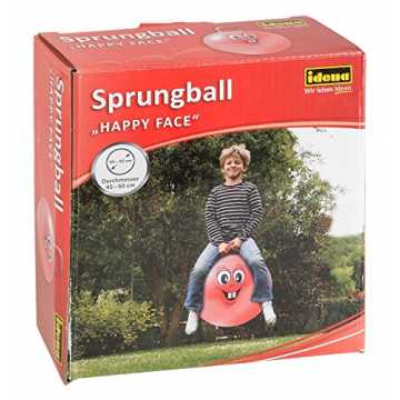 3 - Sprungball Happy Face in rot, Durchmesser ca. 45 - 50 cm, belastbar bis 5... nachhaltig