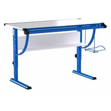 derschreibtisch Schülerschreibtisch Blue in weiß blau Schreibtisch höhenverst... nachhaltig