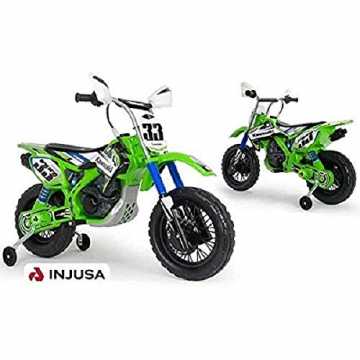 Greenheimarkenlizenz, empfohlen ab 3 Jahren Hergestellt in SpanienEr .. otorrad Kawasaki 12V mit Erstbeschleuniger und Gummibändern auf Rädern für Ki... nachhaltig