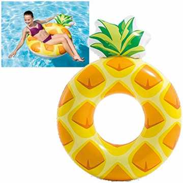 Intex 56266 Luftmatratze Schwimmreifen aufblasbar "Pineapple" 117 x 86 cm