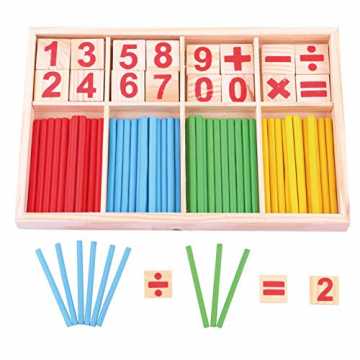 essori Mathematik Spielzeug, Buntes Rechenstäbchen Holz Zahlen Mathematik Spi... nachhaltig