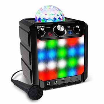 Ion Party Rocker Express - Karaoke Anlage Musikbox Bluetooth Lautsprecher mit Discokuge...